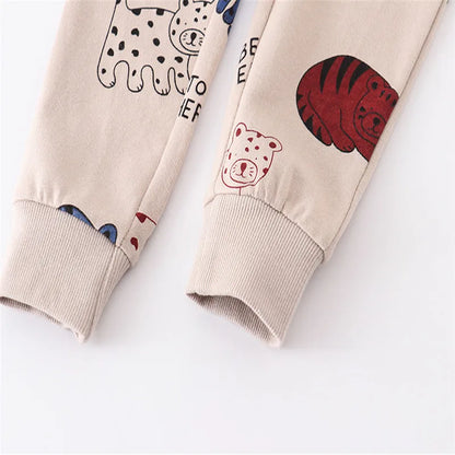 Jumping Meters Autumn Spring Children's Sweatpants For Boys Girls Animals Print Hot Selling Baby Trousers Drawstring Kids Pants