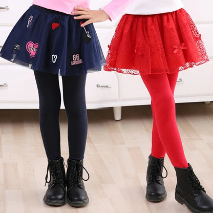 Girls Skirts Pants For Spring Autumn Pantskirt Kids Mesh Leggings Girl Culottes Teenagers Kids Dance Pants Skirt Trousers