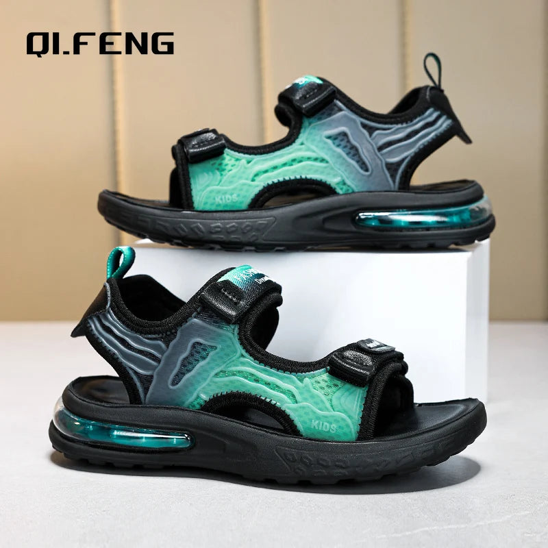 Children's Shoes Summer Sports Sandals Boys Open Toe Air Cushion Footwear Water Beach Breathable Sandals Youth Fashion Slippers