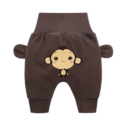 Baby Cute Pants Boys Girl Cartoon High Waist Protection Belly Children Toddler Spring Autumn Newborn Trousers