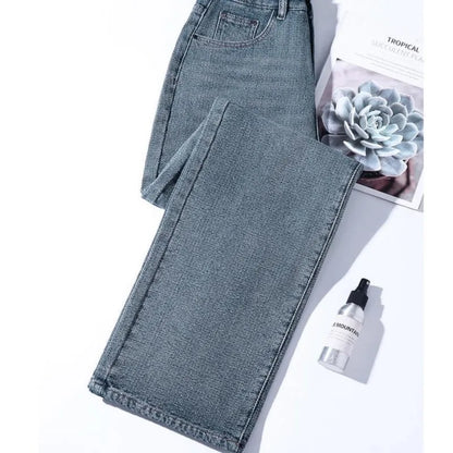 New Arrivals Denim Jeans Women's High-Waisted Loose Straight Classic Fashion Dropship Female Daily Denim Pants Four Season