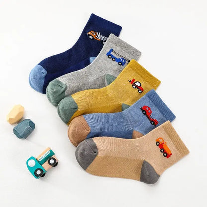 5 Pairs Kids Socks Cute Cartoon Bear Boys Girls Winter Socks Spring Autumn Soft Cotton Breathable Sport Children Socks Baby Sock