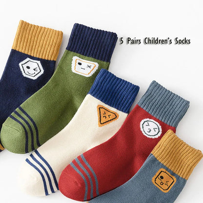 Baby Socks 5 Pairs/lot Autumn Cotton Socks Girls Boys 1-14T  Kids Cartoon Bear Pattern