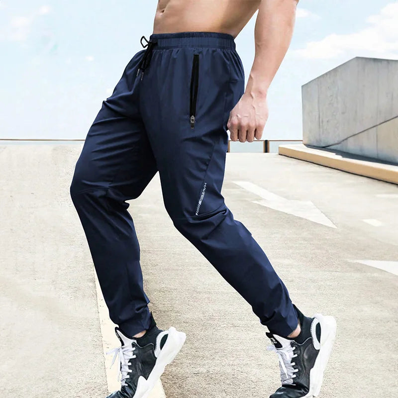 Summer Men's Stretch Sweatpants Elastic Waist Jogger Men's Pants Outdoor Training Fitness Breathable Pants Men's Casual Pants