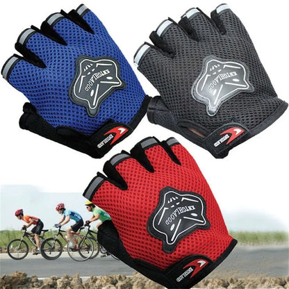 Kids Adult Half Finger Mesh Cycling Gloves Climbing Outdoor Sport Bicycle Bike Children Men Women Anti Slip Breathable Glove