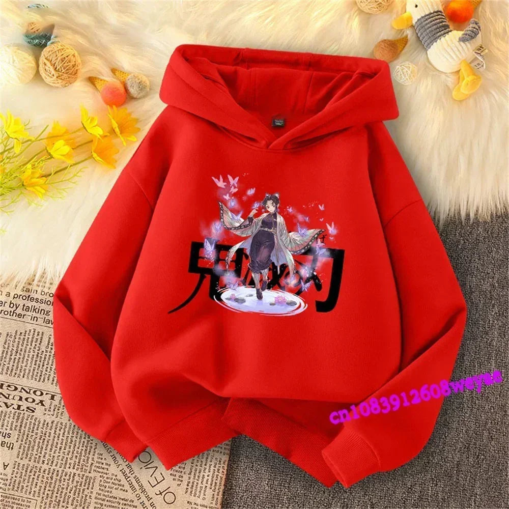 Demon Slayer Spring And Autumn Children Boys And Girls With Hoodie Sweater Top Cartoon Printing Children's Sportswear Coat Baby