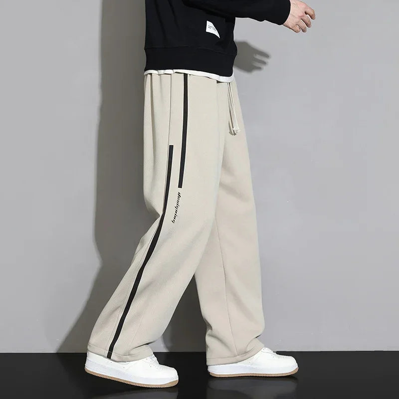 2024 New Sweatpants Men Baggy Joggers Wide Leg Pants Neutral Breathable Loose Outdoor Trousers Fashion Design Jogging Pants