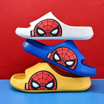 Children's Cute Cartoon Spider-man Sandals and Slippers Boys Lightweight Soft Sole Shoes Home Bathroom Anti Slip Sole Slippers