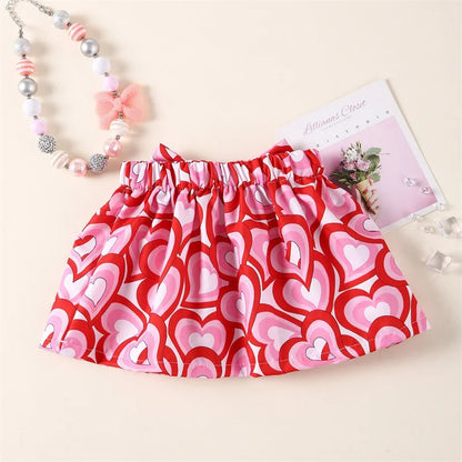 Cross Mirror New Children's Love Bow Half Skirt Sweet Princess Children's Half Skirt Wholesale