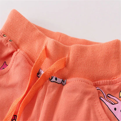 Jumping Meters New Arrival Cats Print Drawstring Boys Girls Sweatpants Full Length Children's Clothes Trousers Pants Animals