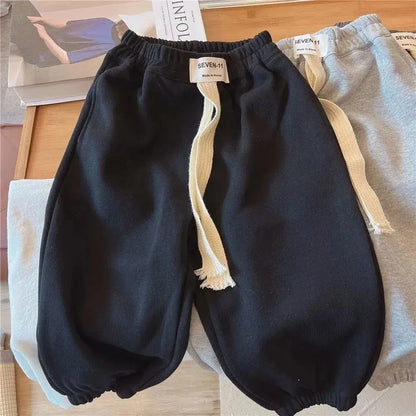 New Kids Boys Autumn Pants 2024 1-8 Years Childrens Korean Loose Casual Boys Sports Pants Versatile Toddler Boys Jogger Pants