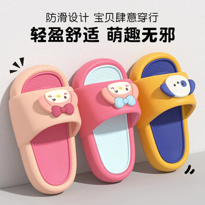 Lovely Summer Childrens Slippers Kids Sandals Soft Anti-Skid Cartoon Indoor Boy Girls Beach Shoes Bath Flip Flops Bathroom