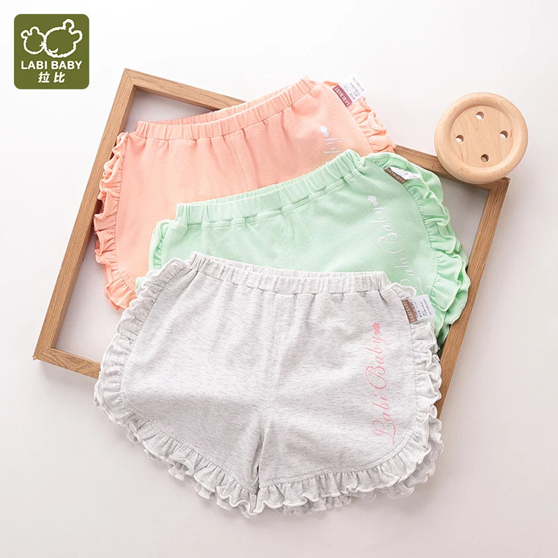 LABI BABY Candy Color Shorts Summer Children Casual Beach Shorts for Kids Cotton Elastic Shorts Sport Pants for Girls Boys