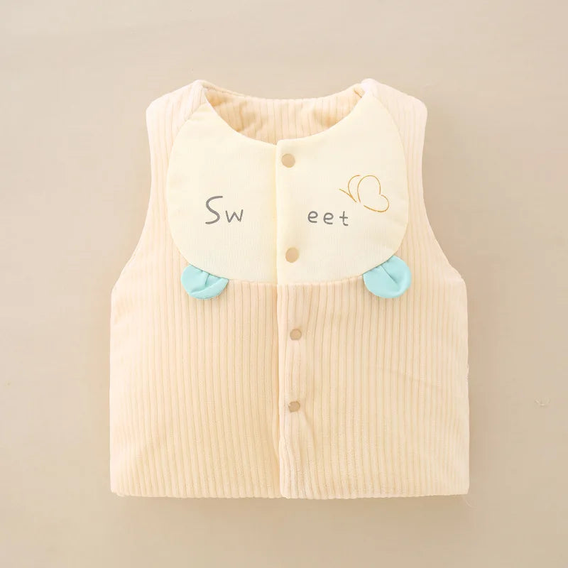 0-1Y Newborn Baby Vest Cotton Toddler Waistcoat Sleeveless Jacket for Girls Boys Vests Winter Children Clothes Cartoon