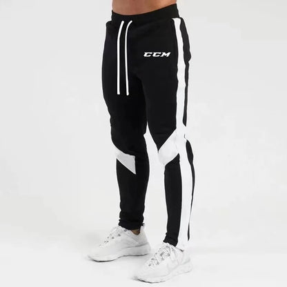 Autumn Fleece Straight Trousers Men Fitness Jogging Sweatpants Winter Warm Casual Pant CCM Solid Drawstring Bottoms