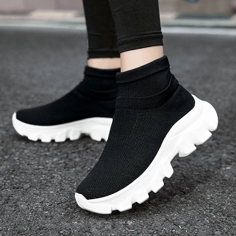 Shoes For Women Men Brand Comfortable Sock Boot Light Ankle Boots Couples Casual Sneakers Non-slip Thick Soled Tenis Luxury Shoe