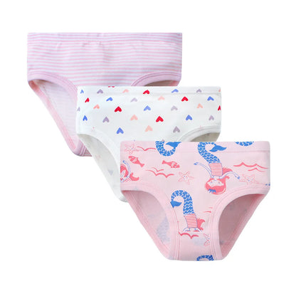 Girls Panties 3pcs Per Pack Cotton Student Kids Underwear Teen Panties Young Puberty Girls Underpant KF300