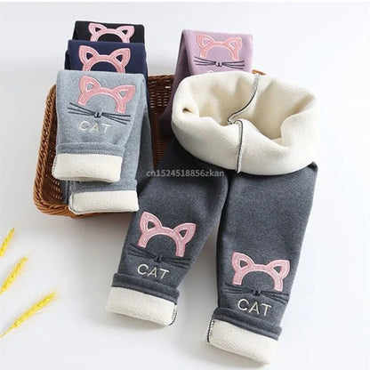 New Grils Pants Children Winter Thick Warm trousers Girls Leggings Warm Elastic Waist Cotton Leggings Girl Pants