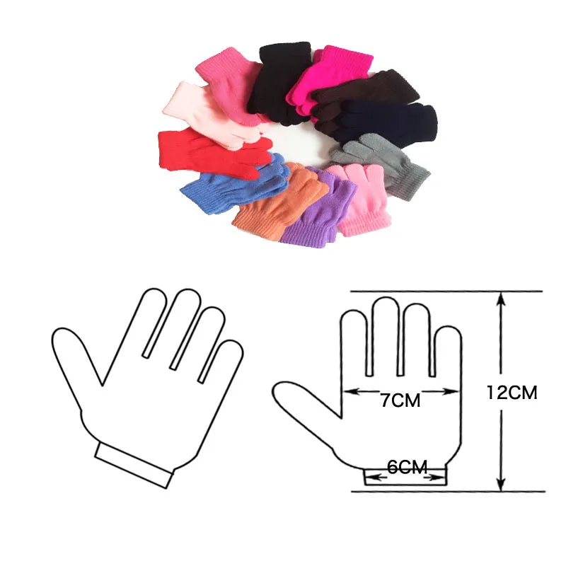 For 1-3 Years Unisex Children Boys Girls Winter Keep Warm Thick Gloves Kids Mitten Full Finger Wrist Gloves