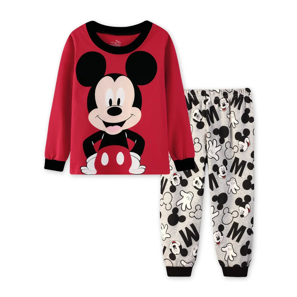 Spring Autumn Children's Clothing Sets Minnie girl boy Sleepwear Kids Pajamas Set Baby Girls Cotton Mickey Cartoon Pyjamas