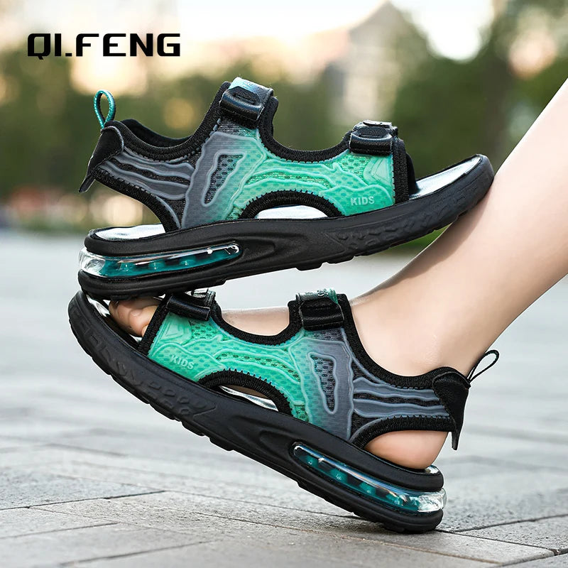 Children's Shoes Summer Sports Sandals Boys Open Toe Air Cushion Footwear Water Beach Breathable Sandals Youth Fashion Slippers