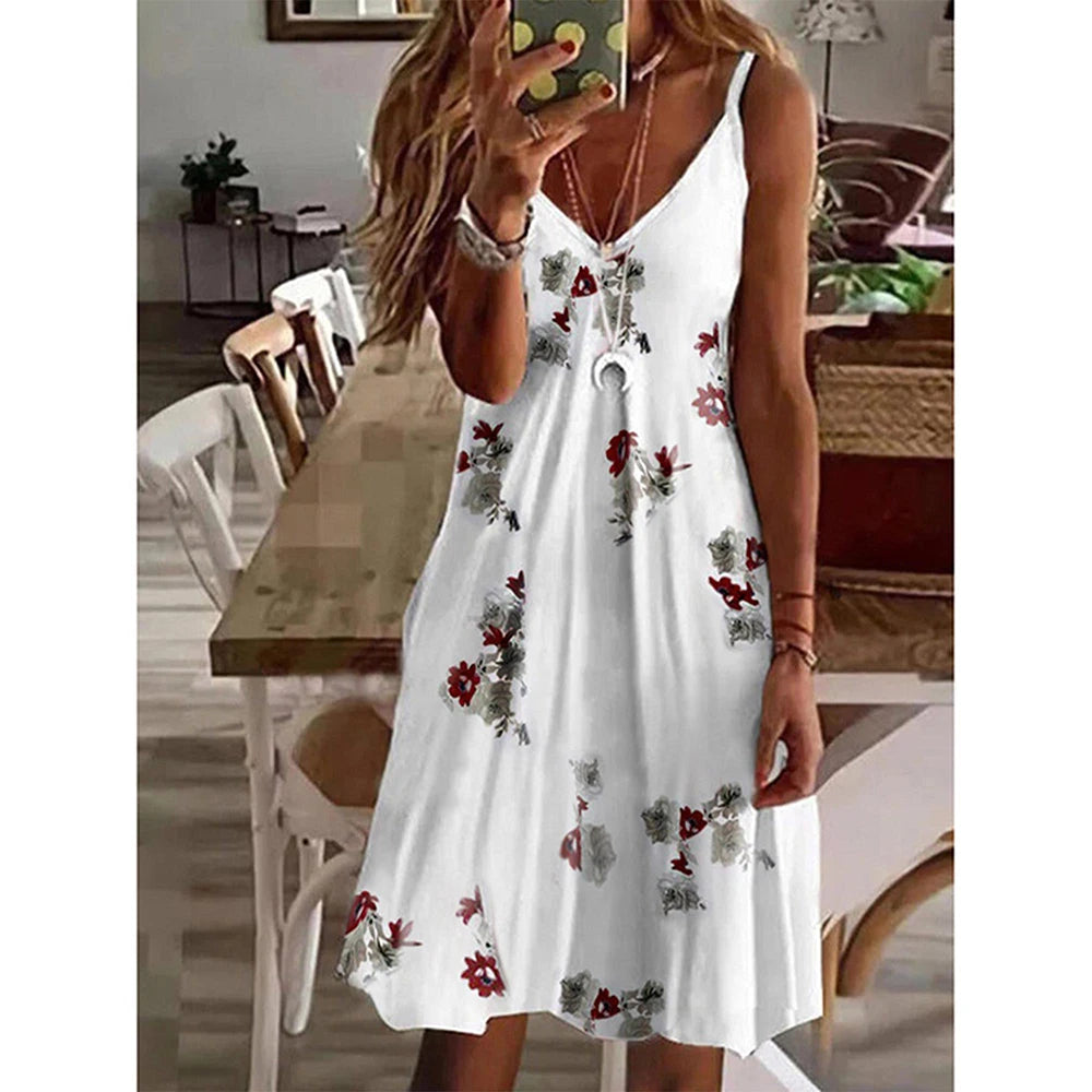 Camisole Dress for Women 2024 Summer Beach Dresses Vestido Casual Robe Female Clothing Y2K Floral Skirt Elegant Maxi Dress