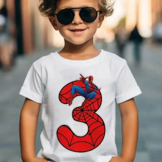 Summer Marvel Spiderman Cotton Children T-shirt 1-9 Years Old Birthday Gift Boy Clothing Fashion Casual T Shirt Baby Kid Tee Top