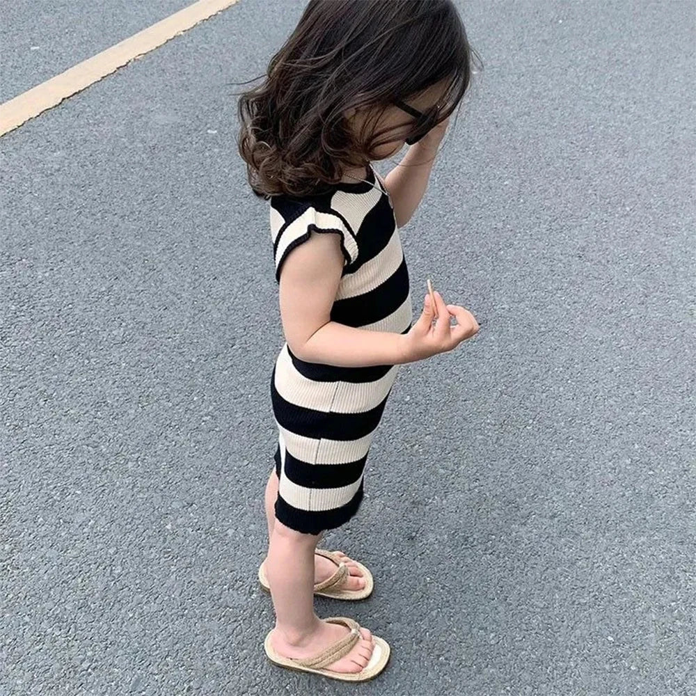 Summer New Striped Girl Dresses Casual Girl Dress Cotton Girls Princess Dresses Children's Clothing Baby Kids Clothes Vestidos