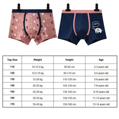 4Pcs/Lot Boys Boxer Children's Underwear Stripped Navy Blue Cato Underpants Boys'Clothing