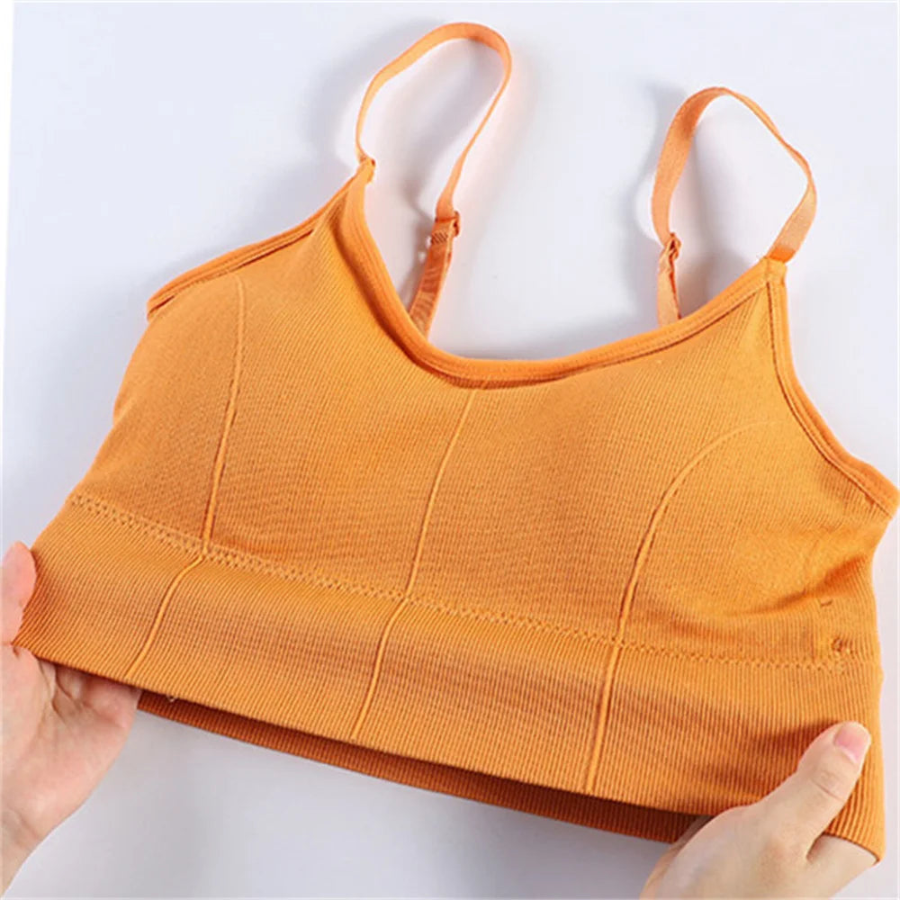 Sexy Wireless Bralette Seamless Women Bra Padded Sleep Tops V-Shaped Back Sports Tube Top Breathable Crop Lingerie Underwear