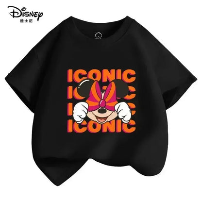 Minnie Mouse Children Cotton T-shirt Boys Girls T Shirt Summer 3-14 Years Toddler Clothing Kids Kawaii Cartoon Tops Tees Summer