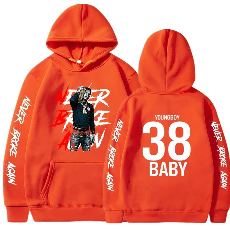 Never Broke Again Hoodies Men Fashion YoungBoy Graphic Printed Sweatshirts Women Cool Casual Harajuku Sportwear Hooded Pullover