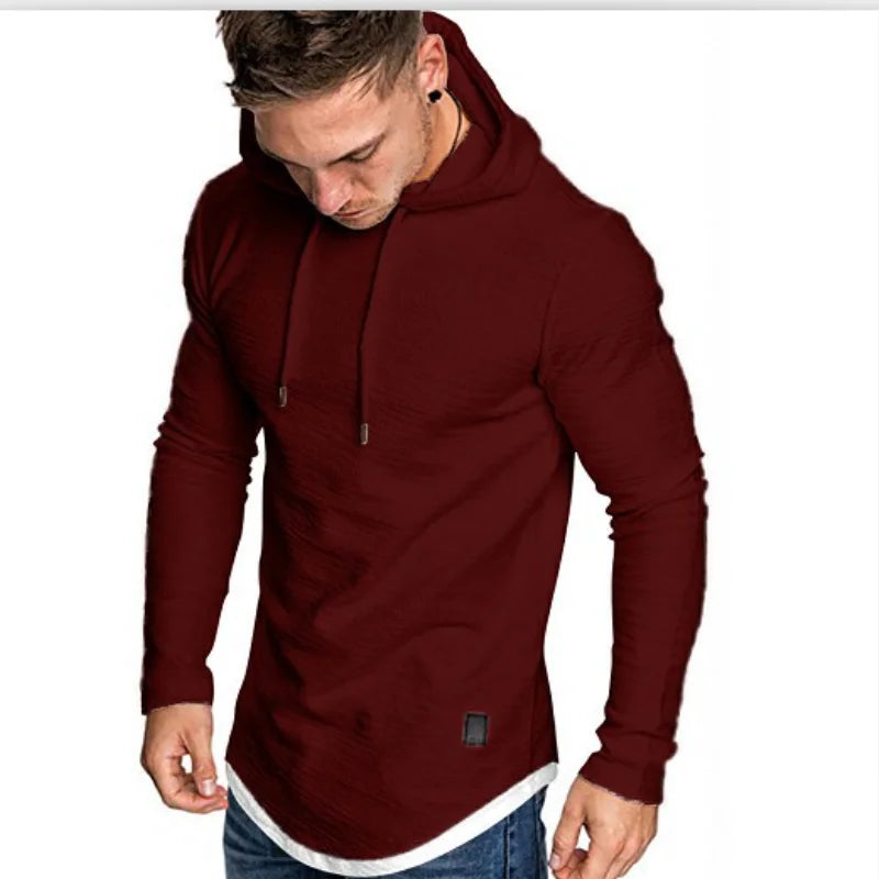 MRMT 2024 Brand New Men's Solid Color Hooded Casual Sports Long-Sleeved T-Shirt Pullover For Male Men's Hoodies Sweatshirts Tops