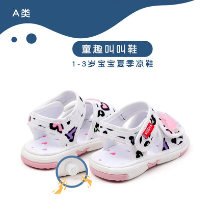 Baby Squeaky Shoes Summer Sandal High Quality Funny Toddler Sound Prewalking Sneaker 2024 New Fashion for Cute Kid Girls MY2403