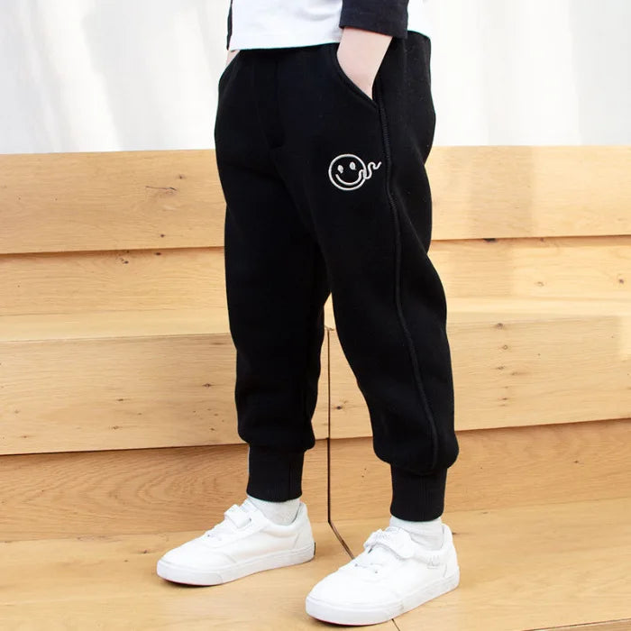 Boys and Girls Pants, Children's Sports Pants, New Style Fleece Thermal Sweatpants, Trendy Outer Wear 4T-14T Kids Clothes