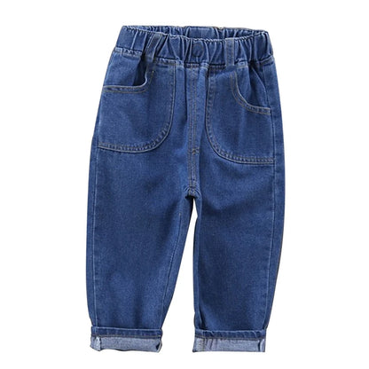 2024 Kids Boys Jeans Classic Black Blue Pants Streetwear Denim Jogger Pant Infant Boy Casual Bowboy Trousers4-10T джинсы детские