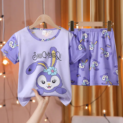 Spring/Summer Thin Children's Pajamas Pikachu Boys And Girls Home Clothing Set Cartoon Short Sleeves