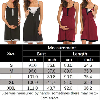 2023 Nursing Nightgown Women's Maternity Dress Button Down Nightdress Sleeveless Breastfeeding Sleepwear Hospital Gown