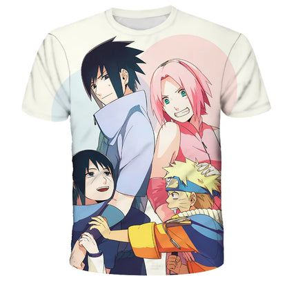 Summer Fashion Naruto Cartoon T-shirt Children Boys Unisex Short Sleeves 3D Print Tees Baby Kids Tops For Girls Clothes 3-14 Y