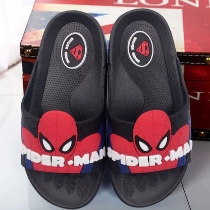 Disney Children's Slippers Summer Boys Indoor Thick Bottom Bath Soft Anti-skid Sandals Carton Boys Flip-flops Outside Blue Shoes