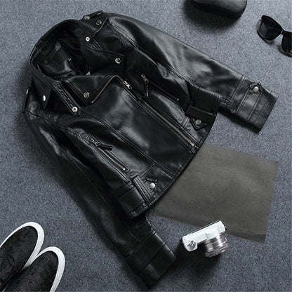 Women's  Leather Jacket Women's Zipper Motorcycle Suit For All Seasons