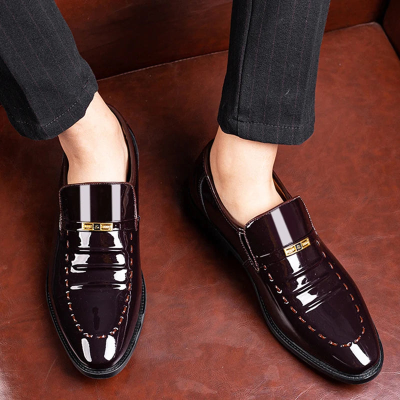 PU Leather Men Shoes Slip On Oxfords for Male Wedding Party Office Work Shoes Plus Size Classic Business Casual Fashion Shoe