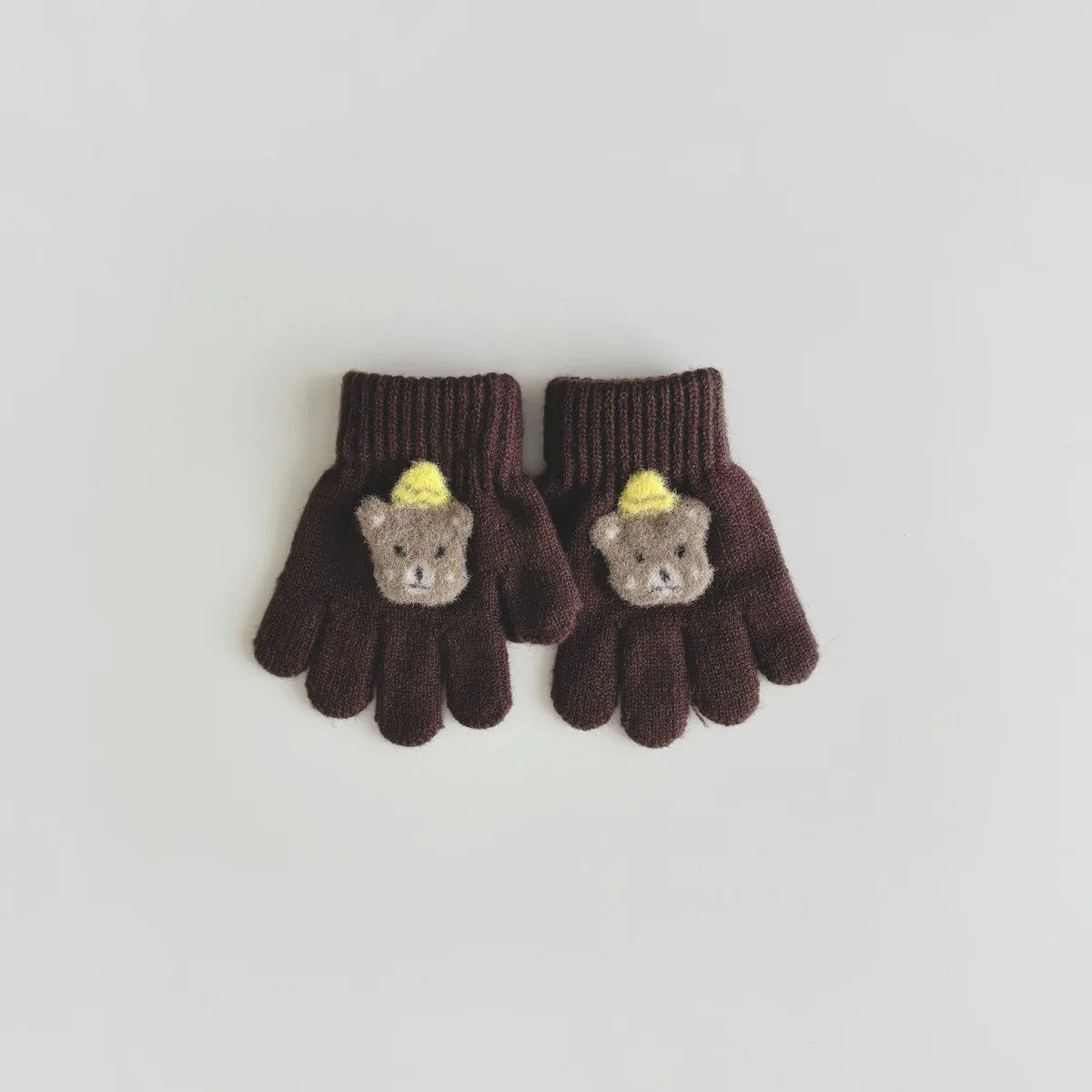 3-6 Years Children's Gloves Autumn and Winter Fashion Girls Boys Knitted Warm Cartoon Super Cute Five-finger Gloves Wholesale