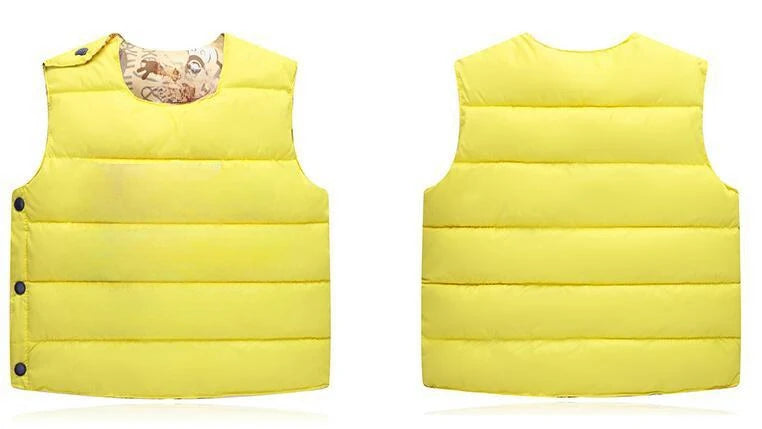 2024 Cartoon Printed Children's Cotton Sleeveless Vest Autumn Winter Baby Boys Girls Warm Outerwear Coats