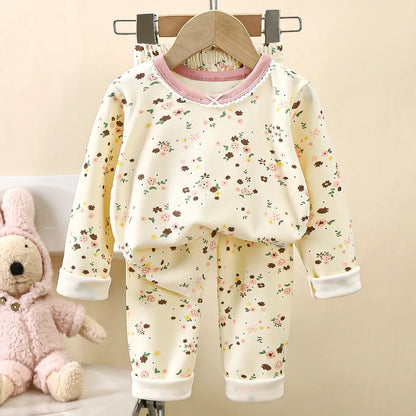 New Kids Boys Girls Pajamas Cute Cartoon Panda Long Sleeve T-Shirt Tops + Pants Baby Spring Autumn Sleepwear Clothing Sets