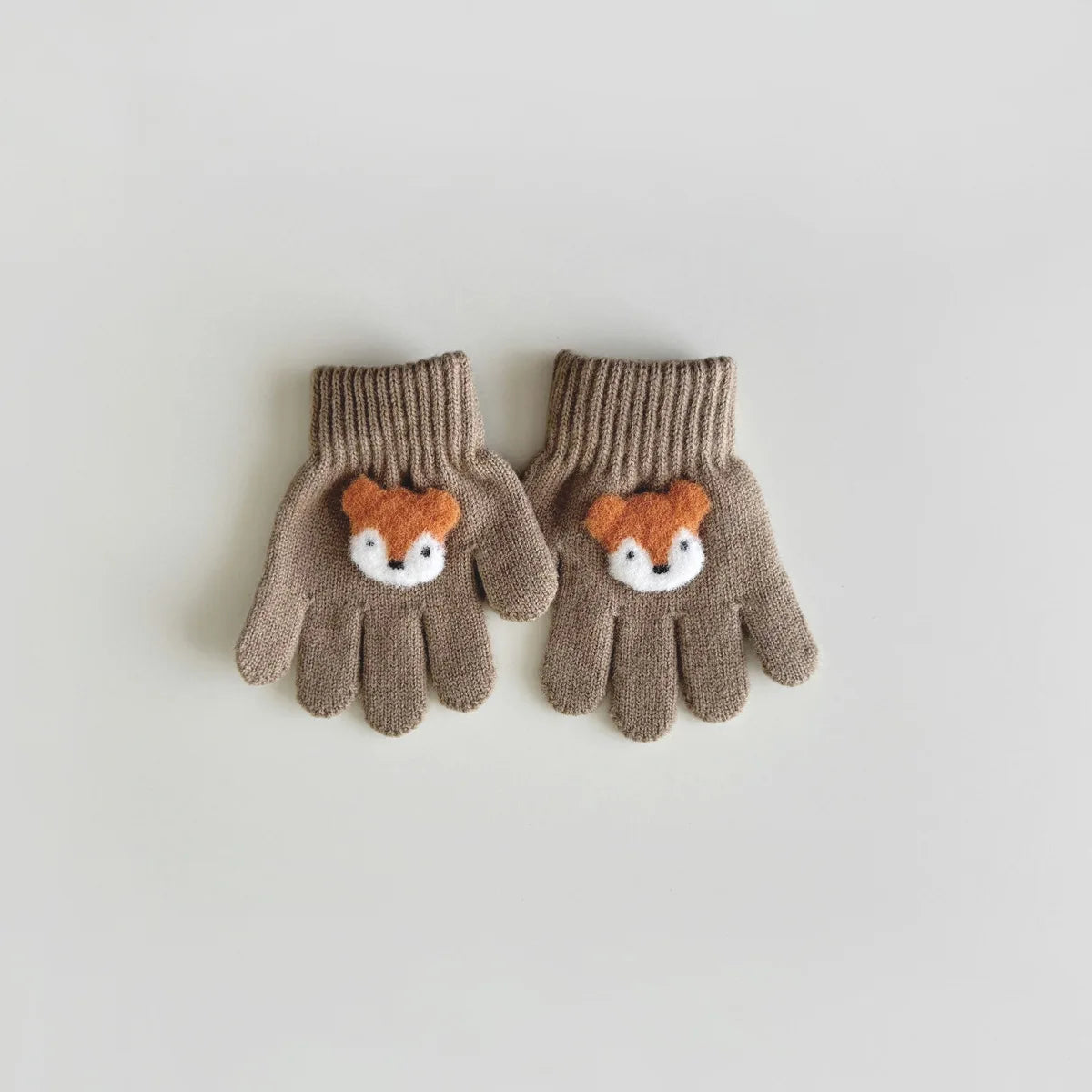 3-6 Years Children's Gloves Autumn and Winter Fashion Girls Boys Knitted Warm Cartoon Super Cute Five-finger Gloves Wholesale