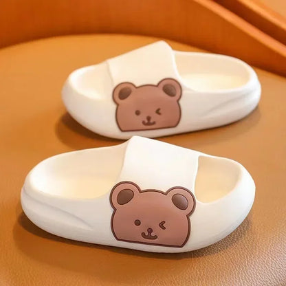 Cartoon Bear Children's Beach Slippers For Boys Girls Home Shoes Summer Thick Sole Flip Flops EVA Soft Outdoor Slippers Child