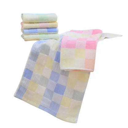 25*50cm Cotton Small Towel Double Gauze Children's Towel Square Cloth Dish Cloth Color Kindergarten Children Face Towel