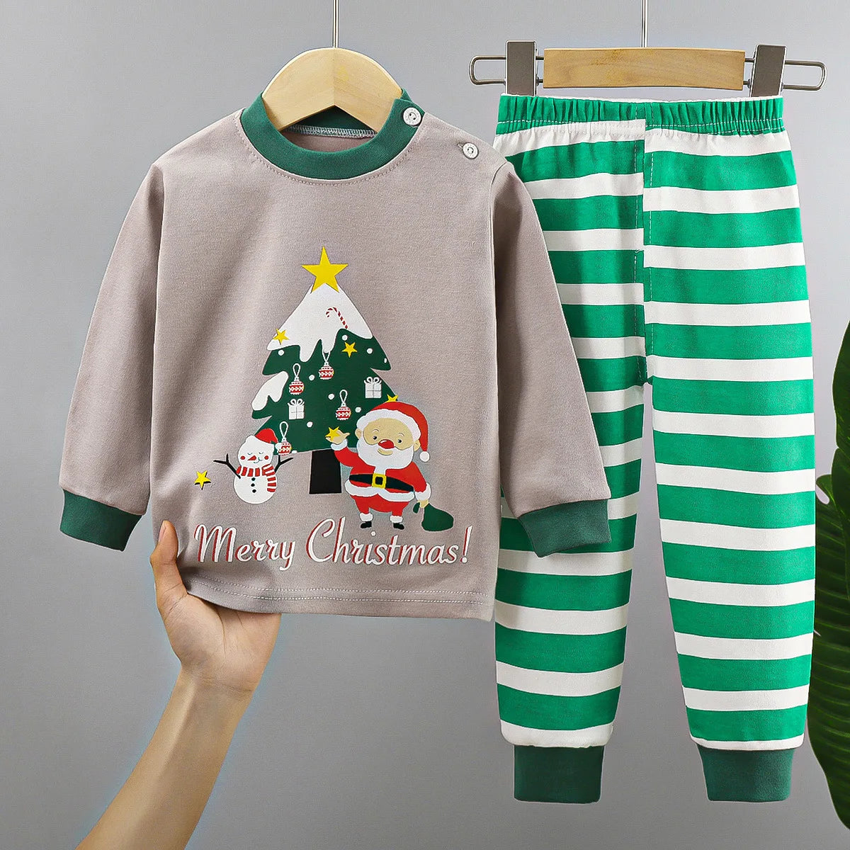 2024 Ins Autumn Children Boys 2PCS Pajamas Set Pure Cotton Warm Full Printed Stretch Kids Girls Sleepwears Toddler Girl Homewear