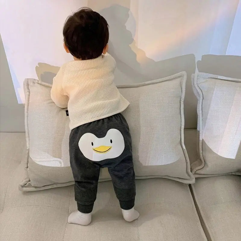 Baby Pants Spring Autumn Cute Cartoon Harem Pants Boys Girls Loose Casual Pants Infant Fashionable Versatile Pants